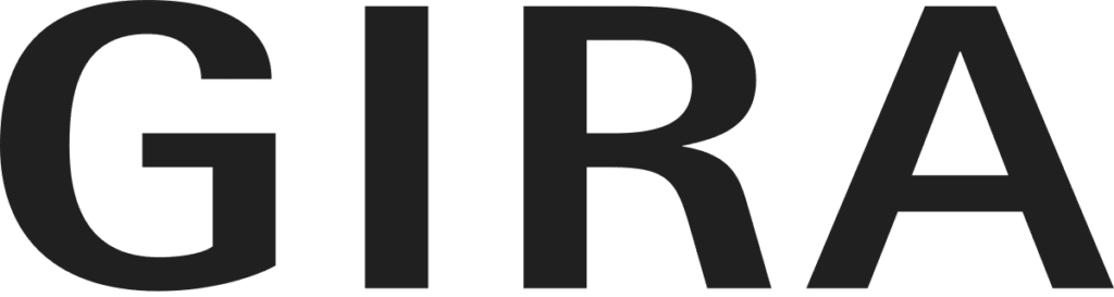 Logotipo de Gira Giersiepen, marca líder en soluciones para sistemas de control de edificio, con diseño limpio y moderno.