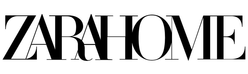 Logotipo de Zara Home, marca que ofrece productos de decoración y muebles con estilo contemporáneo y elegante para el hogar.